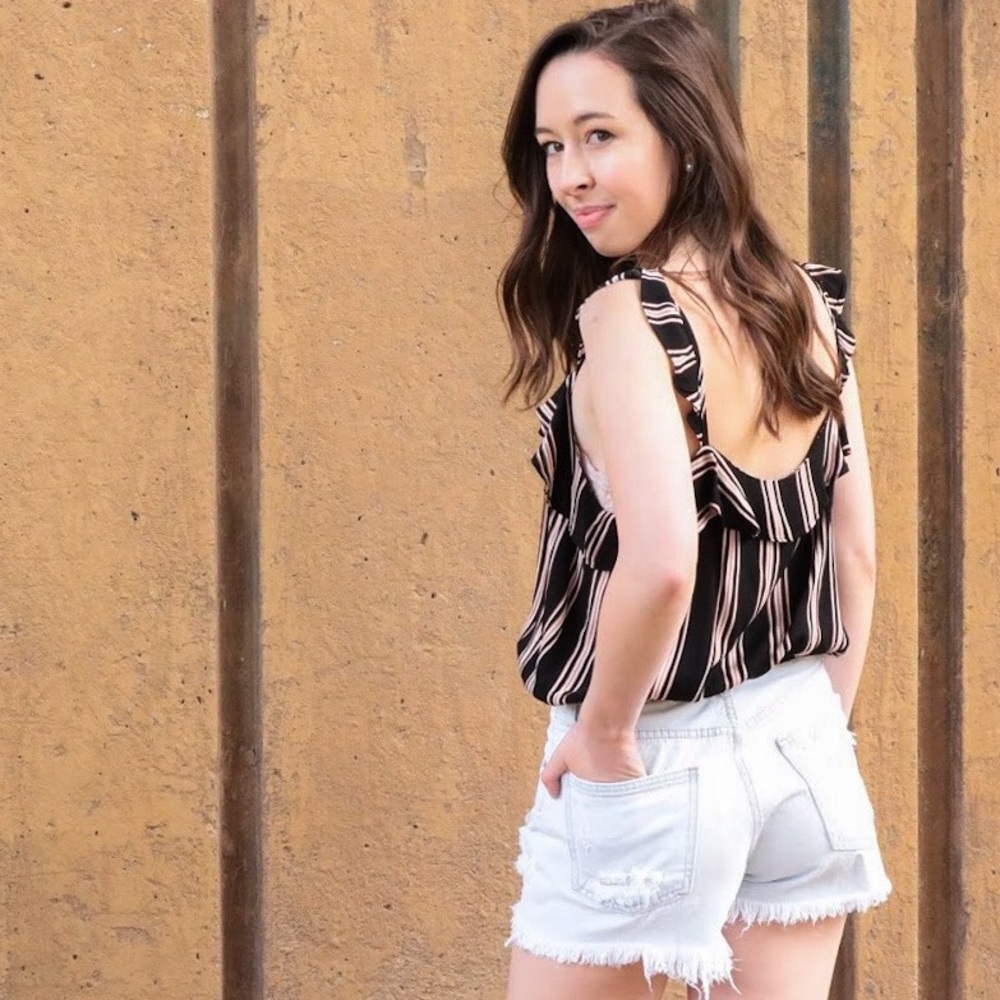 Black striped tank